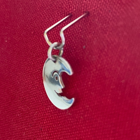 VTG Small Sterling Smiling Moon Sawed Charm - Picture 10 of 15